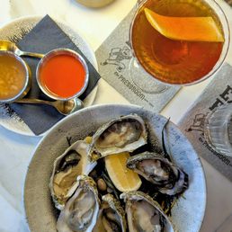 Oysters, hot sauce, mignonette Oysters, hot sauce, mignonette
