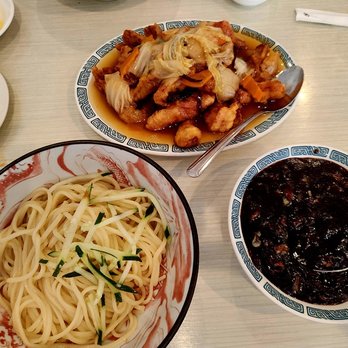 On Dong Chinese Restaurant - Tangsuyuk (top), one order of Seafood Jjajangmyeon (bottom) - Chinese Near Me - Honolulu, Hawaii On Dong Chinese Restaurant - Tangsuyuk (top), one order of Seafood Jjajangmyeon (bottom) - Chinese Near Me - Honolulu, Hawaii