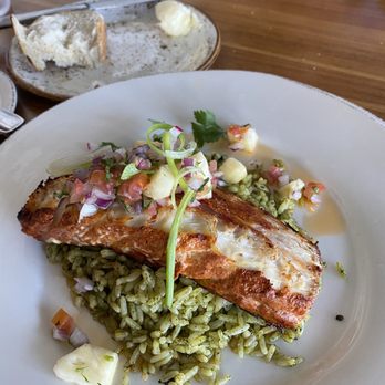 Bluewater Grill - White Sea-bass with pineapple salsa!!!!!! - Seafood Near Me - Coronado, California