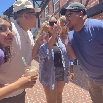Solvang Trolley Ice Cream Parlor - The fam tasting LOL - Desserts Near Me - Solvang, California