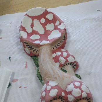 Hidden Talents Ceramic Studio - I painted the piece and picked it out. They will glaze and put in the kiln - Arts & Crafts Near Me - Huntington Beach, California Hidden Talents Ceramic Studio - I painted the piece and picked it out. They will glaze and put in the kiln - Arts & Crafts Near Me - Huntington Beach, California