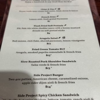 Side Project Brewing - Menu 3/15/24 - Breweries Near Me - Maplewood, Missouri