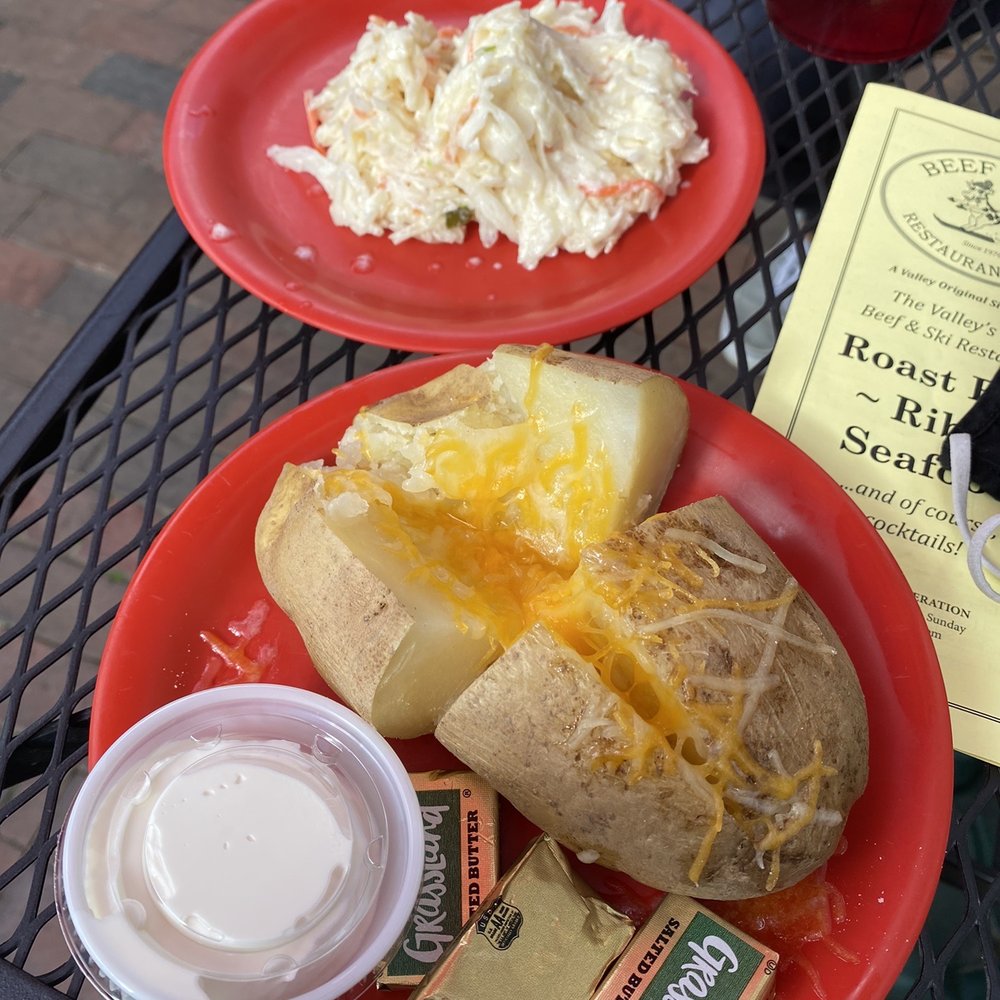 two plates of food on a table