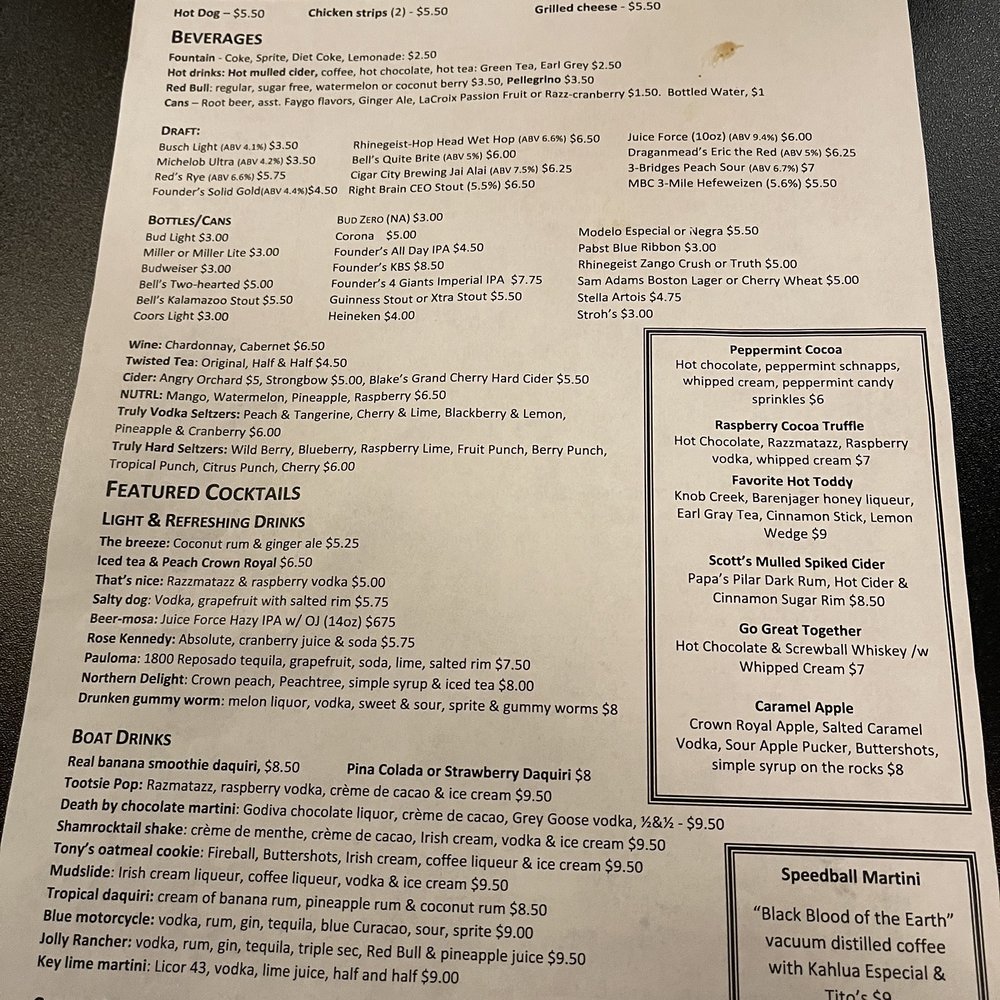 Brinstar - Bar menu - Arcades Near Me - Midland, Michigan