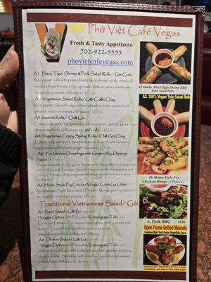 Menu photo 6 Pho Viet Cafe Las Vegas, NV