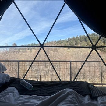 Pagosa River Domes - View from my bed this morning. - Hotels Near Me - Pagosa Springs, Colorado Pagosa River Domes - View from my bed this morning. - Hotels Near Me - Pagosa Springs, Colorado