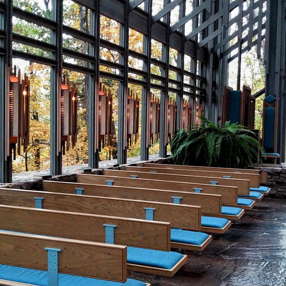 Thorncrown Chapel - This is an angled view that, in those fixtures, shows some Frank Lloyd Wright ... and Jones appears to have studied under him - Landmarks & Historical Buildings Near Me - Eureka Springs, Arkansas Thorncrown Chapel - This is an angled view that, in those fixtures, shows some Frank Lloyd Wright ... and Jones appears to have studied under him - Landmarks & Historical Buildings Near Me - Eureka Springs, Arkansas