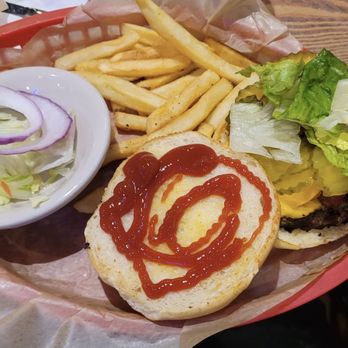 Clem Mikeska's Bar-B-Q and Grill - Belton tiger burger with side of fries - Barbeque Near Me - Belton, Texas