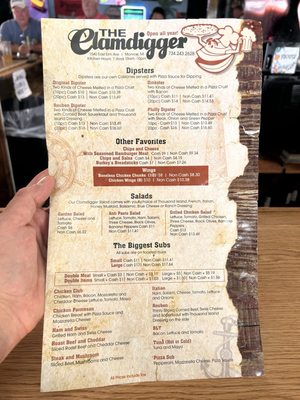 Menu photo 1 The Clamdiggers Lounge & Pizzeria Monroe, MI Menu photo 1 The Clamdiggers Lounge & Pizzeria Monroe, MI