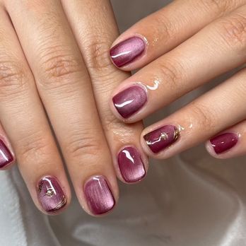 Pro Nails Lounge & Spa - Cat eye nail design with gold design. - Nail Salons Near Me - San Diego, California Pro Nails Lounge & Spa - Cat eye nail design with gold design. - Nail Salons Near Me - San Diego, California