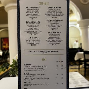 Pasta Cucina - Drink menu - Italian Near Me - Henderson, Nevada