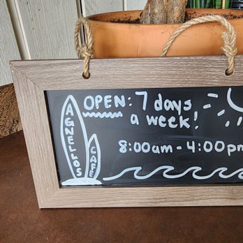Agnello's - a chalk board with a sign saying open 7 days a week - Coffee & Tea Near Me - Manahawkin, New Jersey Agnello's - a chalk board with a sign saying open 7 days a week - Coffee & Tea Near Me - Manahawkin, New Jersey