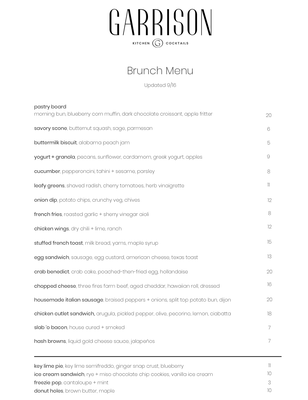 Menu photo 5 Garrison Kitchen + Cocktails Metairie, LA Menu photo 5 Garrison Kitchen + Cocktails Metairie, LA