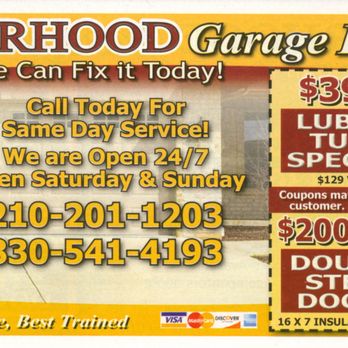 Neighborhood Garage Door Services - Coupon from Mailer - Garage Door Services Near Me