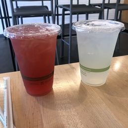 Left: Dragonfruit Tea Right: Limeade