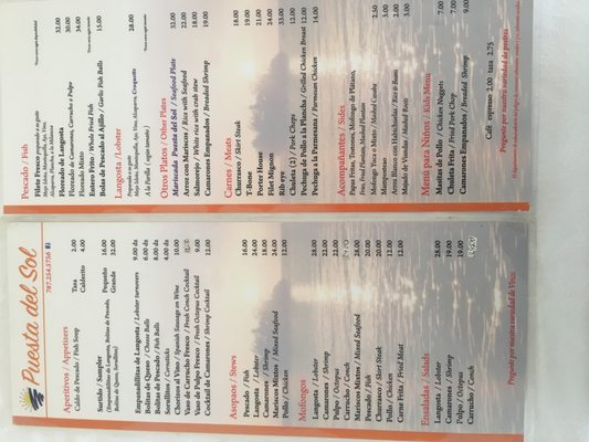 Menu photo 2 Puesta Del Sol Cabo Rojo, PR Menu photo 2 Puesta Del Sol Cabo Rojo, PR