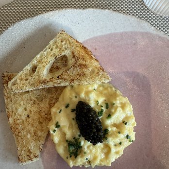 Le Jardinier - Soft scrambled eggs, royal kalyga caviar, brioche - French Near Me - Houston, Texas Le Jardinier - Soft scrambled eggs, royal kalyga caviar, brioche - French Near Me - Houston, Texas