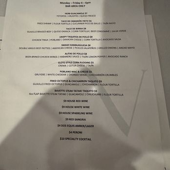 El Valle - Happy hour menu! - Mexican Near Me - Atlanta, Georgia