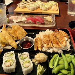 Sushi Nami - Chicken Bento Box and Vegetable Sushi Platter
