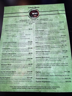 Menu photo 3 Andale Way Mexican Grill Asheville, NC Menu photo 3 Andale Way Mexican Grill Asheville, NC