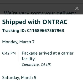 OnTrac - How is my pk 3 days late & it WAS 44 miles away in Sun Valley but NOW it's 67 miles & further away...never again with ontrac - Couriers & Delivery Services Near Me - Sun Valley, California OnTrac - How is my pk 3 days late & it WAS 44 miles away in Sun Valley but NOW it's 67 miles & further away...never again with ontrac - Couriers & Delivery Services Near Me - Sun Valley, California