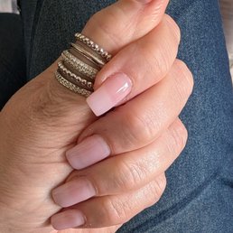 My beautiful builder gel nails by Ivy. Amazing results. I love them. All Star  Nails is 10/10
