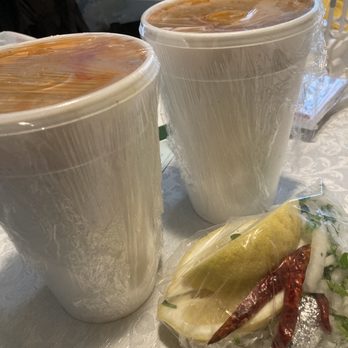 Chino Meat Market - 2 Large menudo with baggie of toppings - Meat Shops Near Me - Chino, California Chino Meat Market - 2 Large menudo with baggie of toppings - Meat Shops Near Me - Chino, California