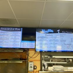 Kingfish Restaurant - Carry out menu boards -- July 2024