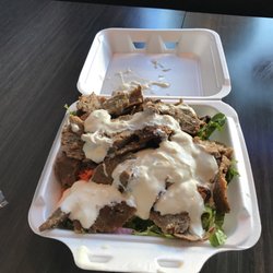 Greek Stop - Greek salad with double gyro meat.