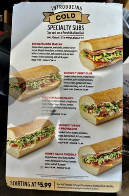 Menu photo 1 Firehouse Subs St. Johns, FL