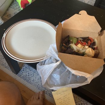 Moo Dang - Round 2.  As you can see when I dump this out it wont even fill 1/3 of the plate... - Thai Near Me - Reno, Nevada