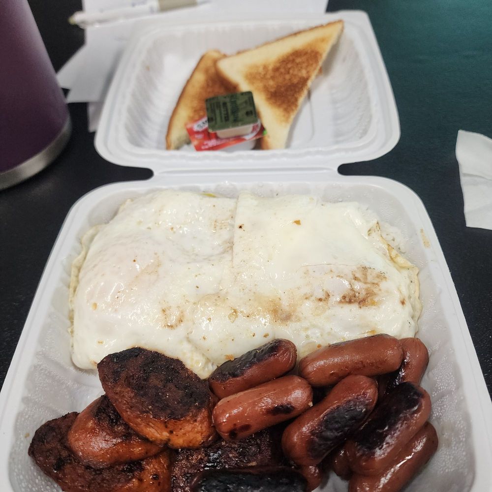 Tatsuo's - Samurai bento with smokies and portuguese sausage, eggs over medium - Breakfast & Brunch Near Me - Honolulu, Hawaii Tatsuo's - Samurai bento with smokies and portuguese sausage, eggs over medium - Breakfast & Brunch Near Me - Honolulu, Hawaii