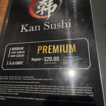 Kan Sushi - Menu - Sushi Bars Near Me - Honolulu, Hawaii