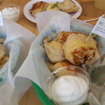 Baba's Pierogies - I know it's hard, but resist the urge to order the mac and cheese pierogi. - Modern European Near Me - Brooklyn, New York