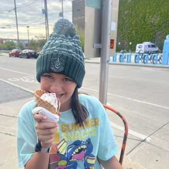 Purple Door Ice Cream - My daughter enjoying "road gravel" - Ice Cream & Frozen Yogurt Near Me - Milwaukee, Wisconsin Purple Door Ice Cream - My daughter enjoying "road gravel" - Ice Cream & Frozen Yogurt Near Me - Milwaukee, Wisconsin