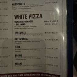 Bosino - Pizza menu