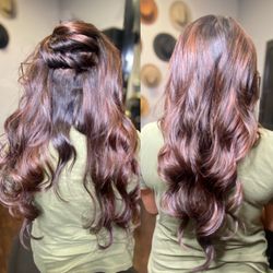 Hair By Danielle Davies - 2 rows of invisible bead hair extensions and a customized brunette balayage