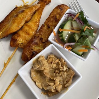1 Thai - Chicken Satay with peanut sauce and cucumber salad - Thai Near Me - Shawnee, Oklahoma