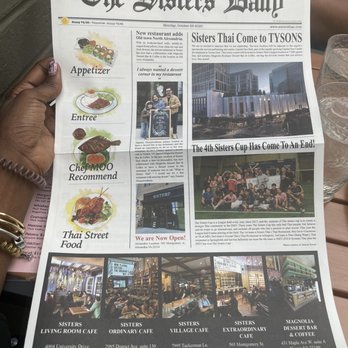 Sisters Thai - Menu newsletter - Thai Near Me - Fairfax, Virginia Sisters Thai - Menu newsletter - Thai Near Me - Fairfax, Virginia