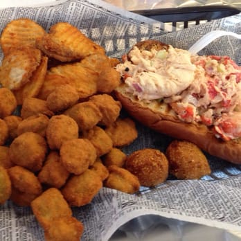 Caplinger's Fresh Catch - Lobster roll with fries and fried okra. - Seafood Markets Near Me - Indianapolis, Indiana