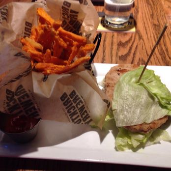 Bricktown Brewery - Turkey burger with a "lettuce bun". They have no idea what that is here lol. - American Near Me - Tulsa, Oklahoma