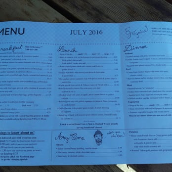 Grégoire - July 2016 menu! - French Near Me - Berkeley, California
