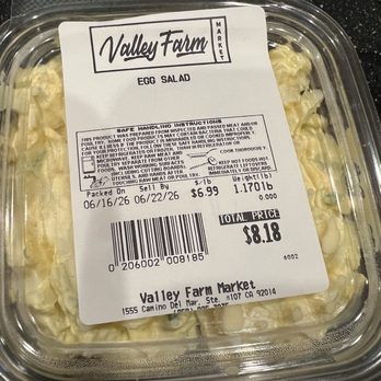 Valley Farm Market - Egg salad $6.99/lb - Grocery Near Me - Del Mar, California