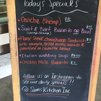 Sam’s Kitchen - The Day's Specials - Mexican Near Me - Carlsbad, California Sam’s Kitchen - The Day's Specials - Mexican Near Me - Carlsbad, California