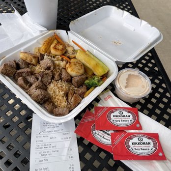 Toki Jr - Hibachi medium rare steak and scallops $18 - Japanese Near Me - North Augusta, South Carolina Toki Jr - Hibachi medium rare steak and scallops $18 - Japanese Near Me - North Augusta, South Carolina