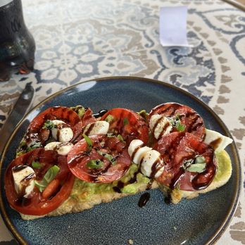 Morning Fog Coffee & Eats - Caprese toast - Coffee & Tea Near Me - Andrews, North Carolina Morning Fog Coffee & Eats - Caprese toast - Coffee & Tea Near Me - Andrews, North Carolina