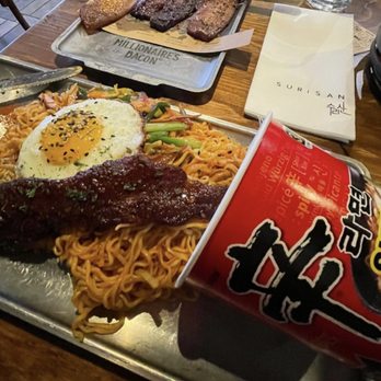 Surisan - Flight of millionaire's bacon pimped up ramyun - Korean Near Me - San Francisco, California Surisan - Flight of millionaire's bacon pimped up ramyun - Korean Near Me - San Francisco, California