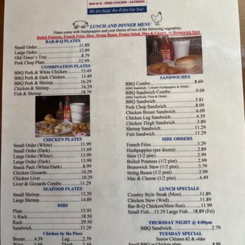 White Swan Bar-B-Que & Fried Chicken - Menu - Barbeque Near Me - Smithfield, North Carolina