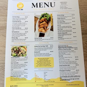 Kin Dee - Menu - Thai Near Me - Seattle, Washington Kin Dee - Menu - Thai Near Me - Seattle, Washington