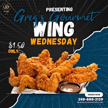 Greg's Gourmet Dishes - chicken wings with dipping sauce - Southern Near Me - Kalamazoo, Michigan Greg's Gourmet Dishes - chicken wings with dipping sauce - Southern Near Me - Kalamazoo, Michigan